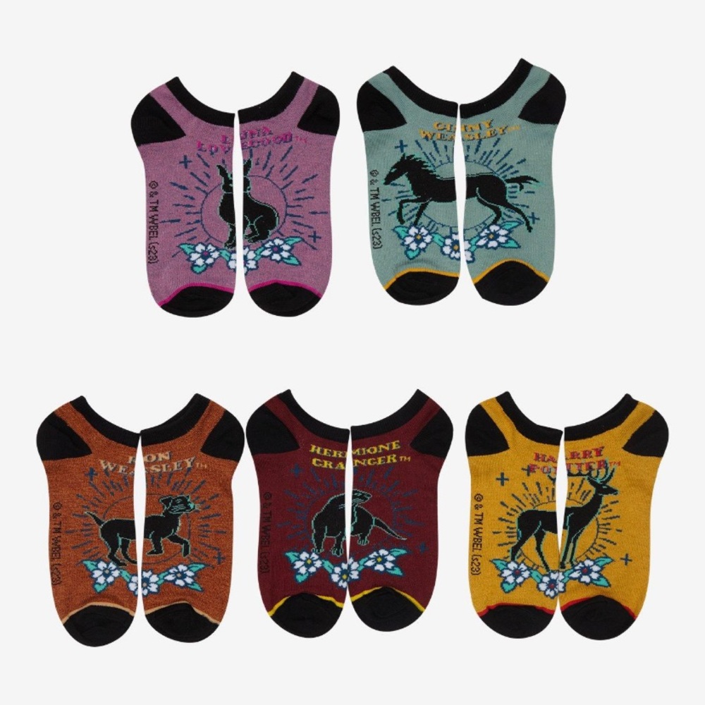 Harry Potter Patronus No-Show Socks 5 Pack Hot Topic